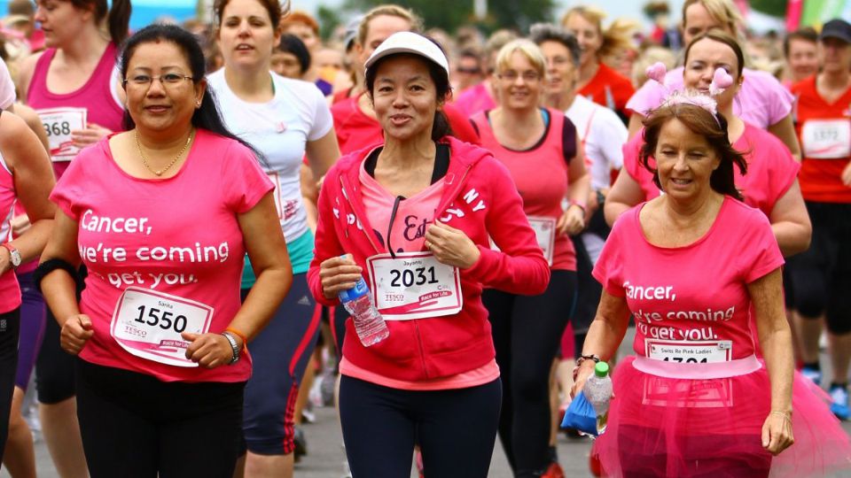 Pink-clad runners