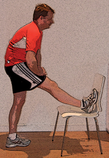 Man showing hamstring stretch