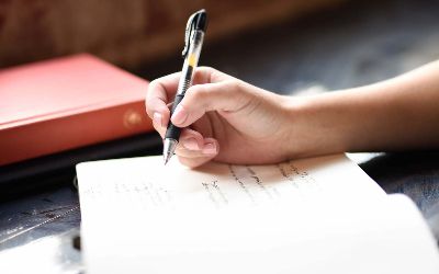 Writing notes on paper