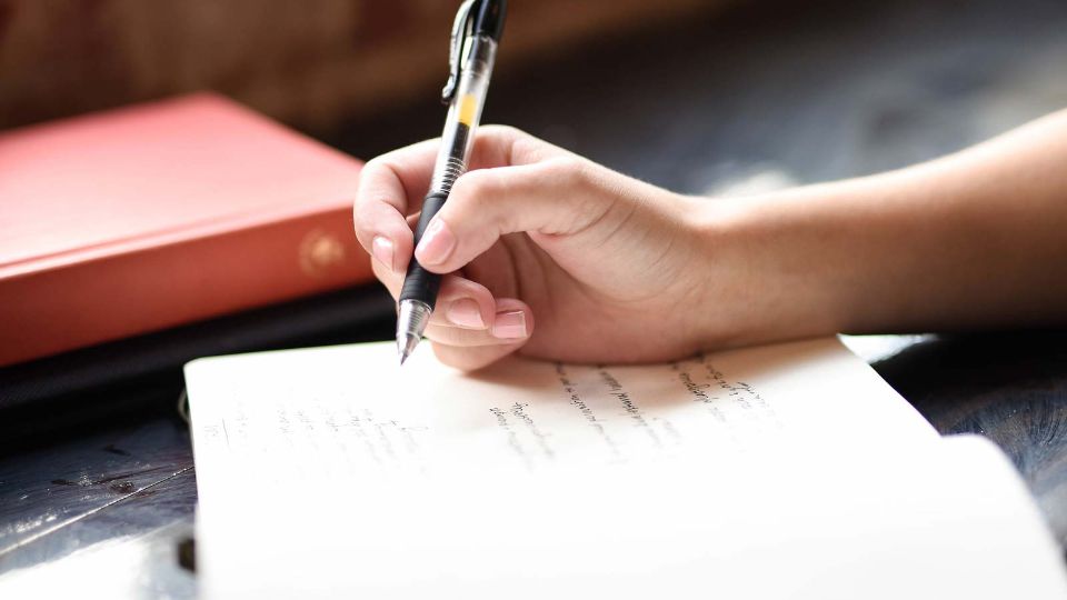 Hand writing on paper
