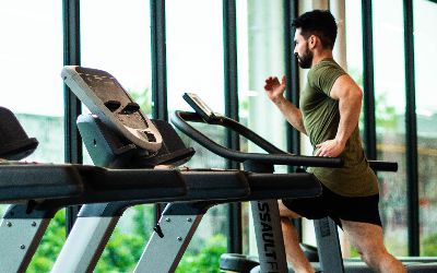 Man running on treadmill
