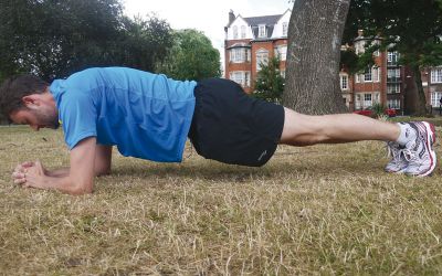 Chris doing the plank