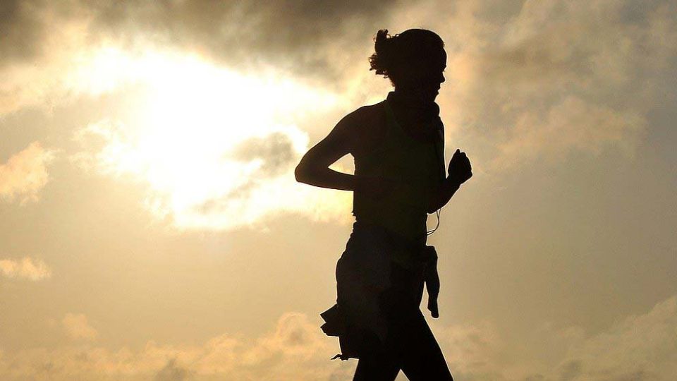 Silhouette of runner