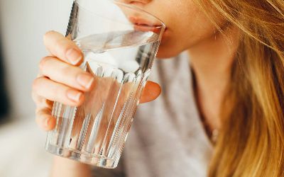 Woman drinking water