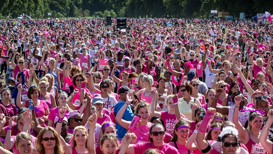Runners warm-up for Race For Life