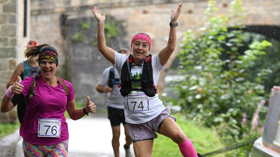 Happy, smiling runners welcome back the Canal Canter race.