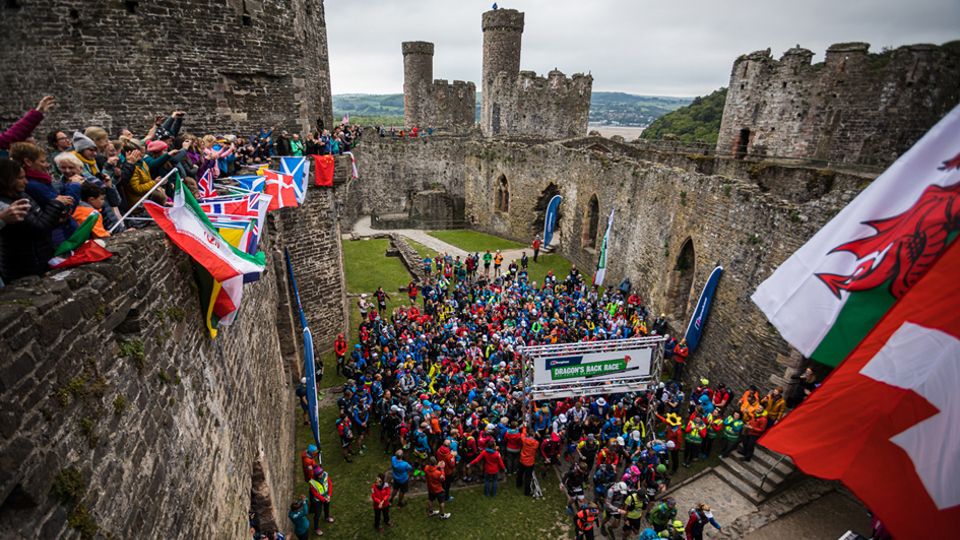 Start of the Dragon's Back Race from Conwy Castle