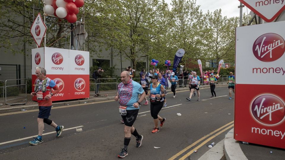 Runners in the Virgin Money London Marathon