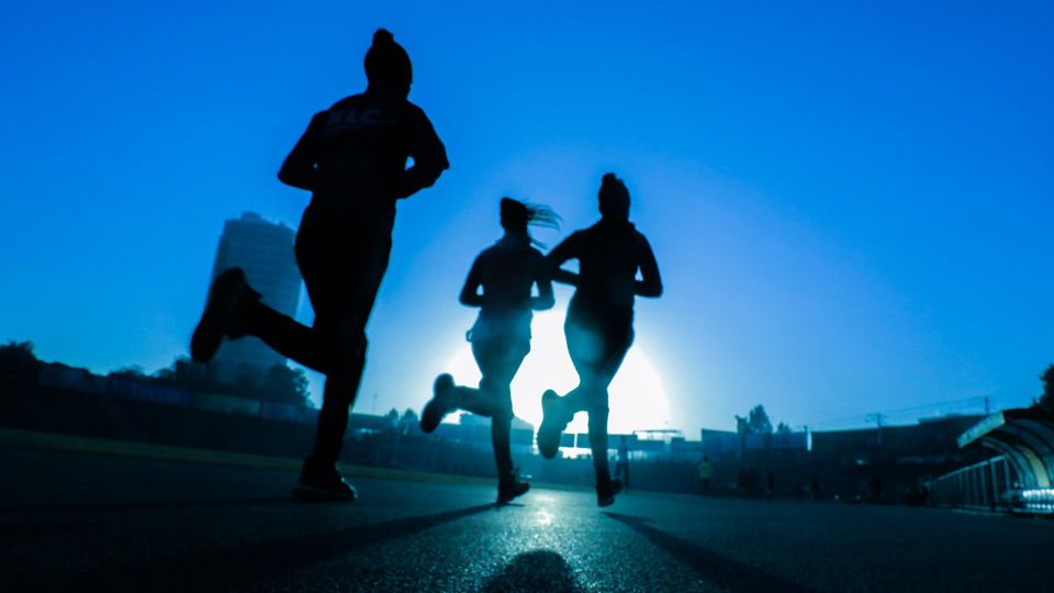 runners heading into the light
