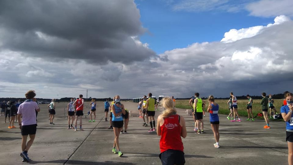 Socially distancing at the Big Flat Runway Racesed
