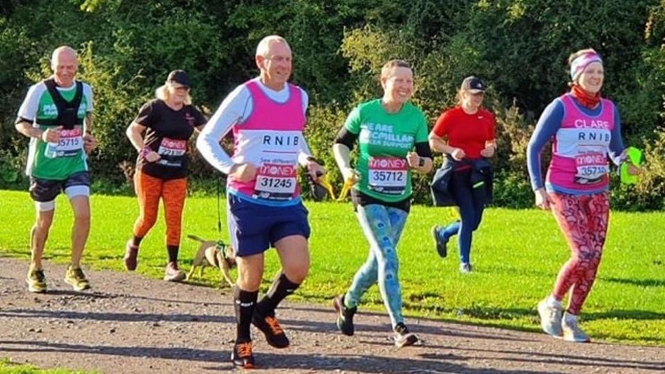 Visually impaired Lizzie Tovey runs the Virtual London Marathon