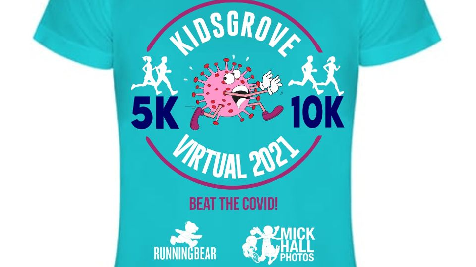 Finishers T-shirt for the Virtual Kidsgrove 10K and 5K