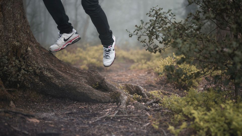 runner in woodland