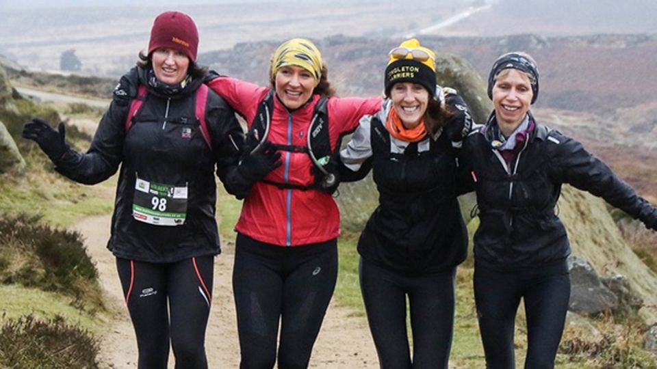 Four ultra runners take a break