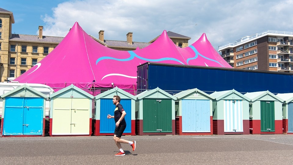 Runner on Brighton seafront