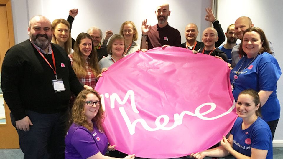 jogscotland leaders with I'm here badge