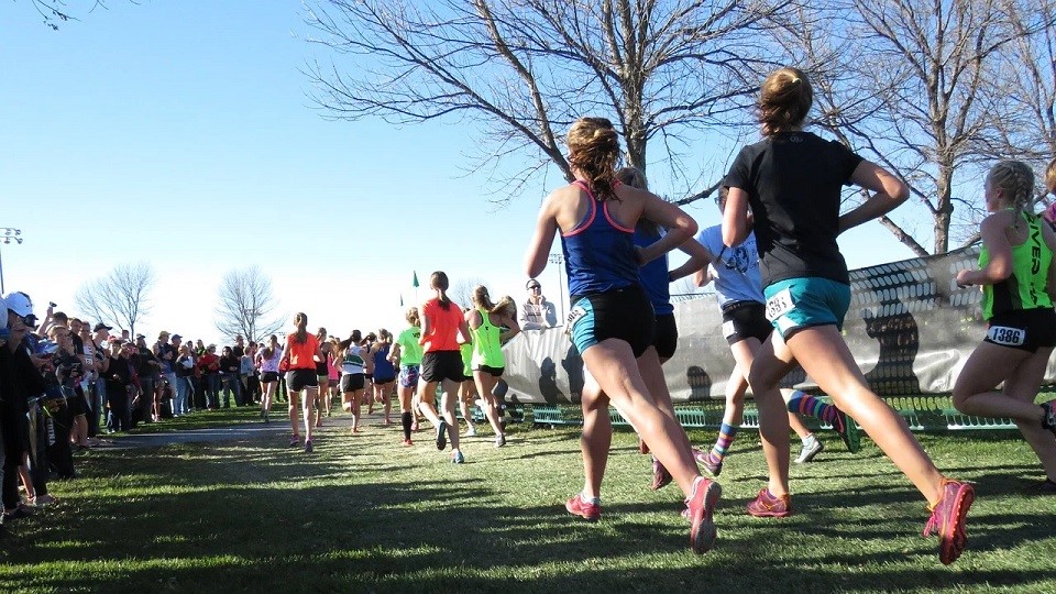 Women racing cross country
