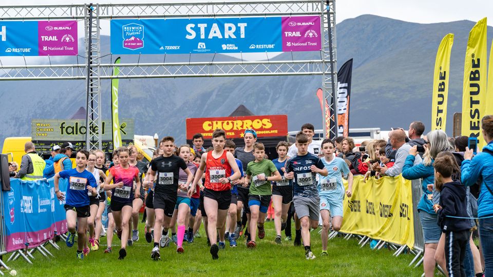Start of a trail race at the Keswick mountain Festival