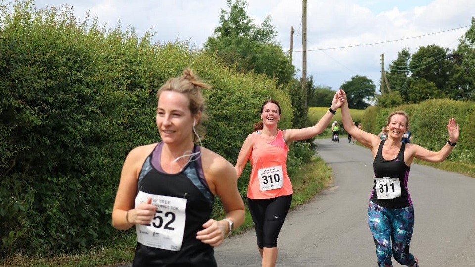Having fun in Staplehurst 10K