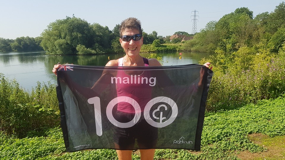 Sue James 100 parkrunner