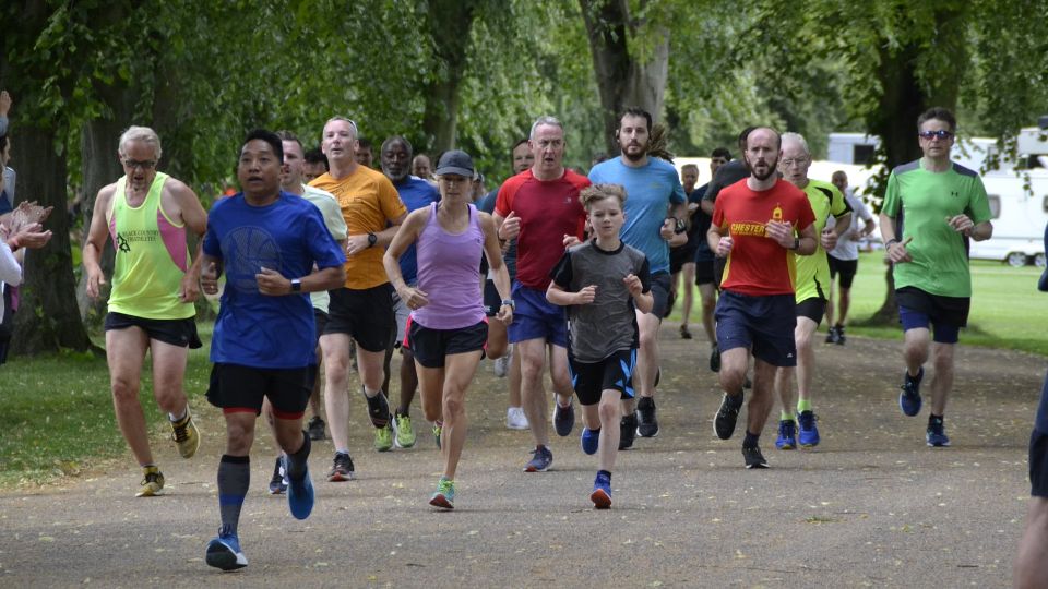 Runners at Shrewsbury parkrun