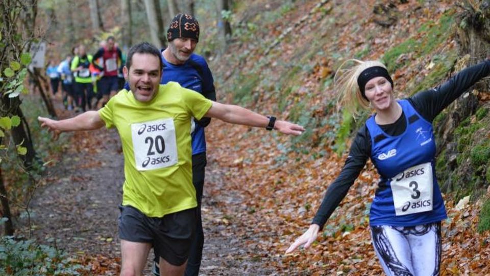 On a high at the Beckbury Trail race