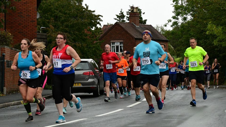 Racing at the Wem 10K Road Race