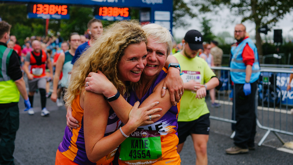 Elated runners at Great North Run