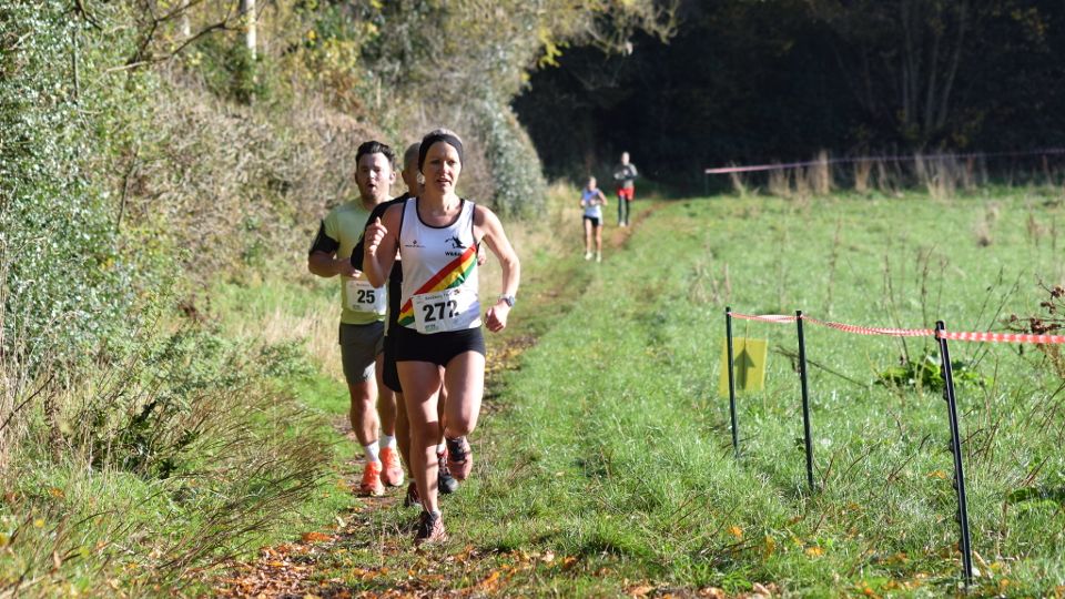 Runners in the autumn sunshine at the Beckbury Trail race