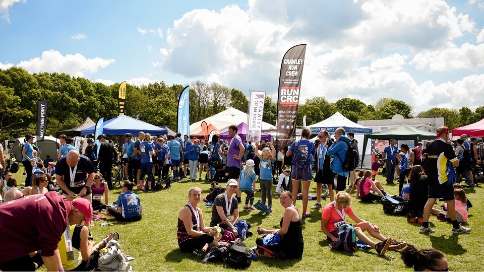 Run Gatwick event village atmosphere