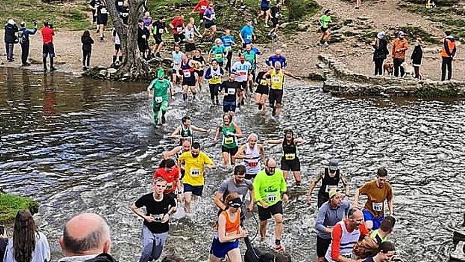Come on in the water's lovely at the Dovedale Dash