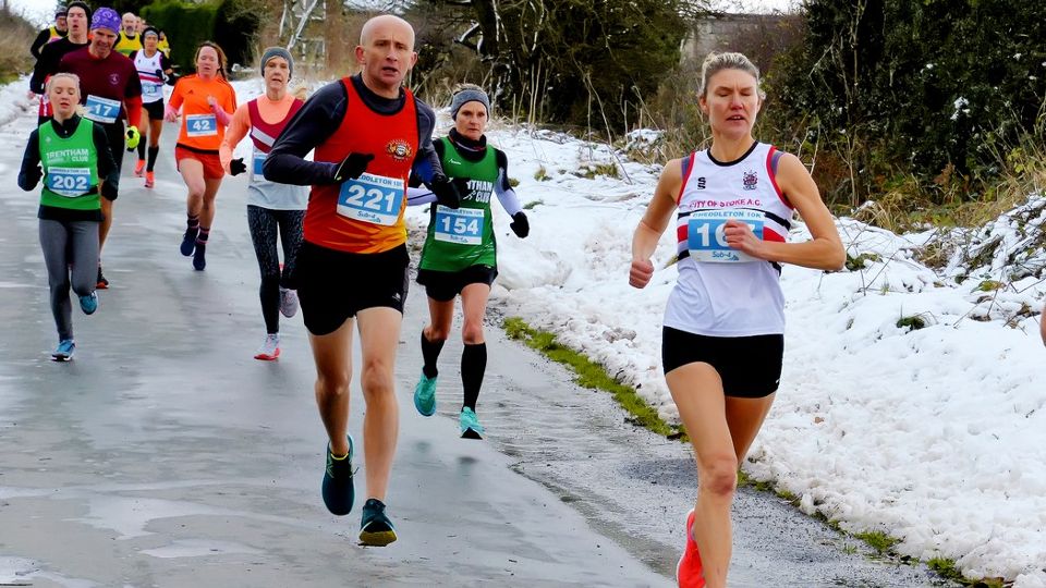 Lapping it up at a cold and icy Cheddleton 10K