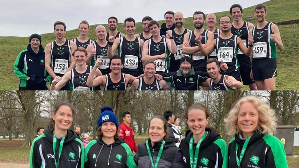 CLC Striders RC men's and women's team celebrate their cross country promotion to Division One
