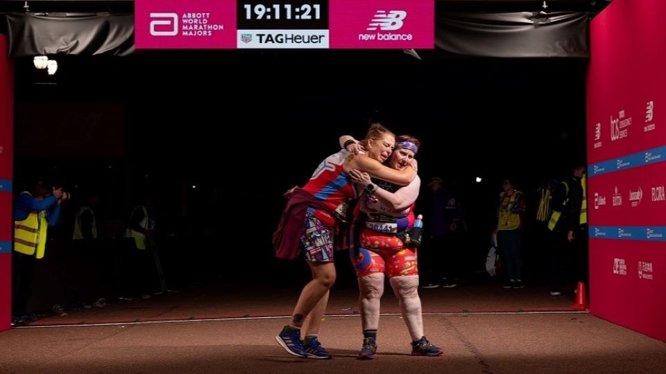 London Marathon 2022 charity runners finish