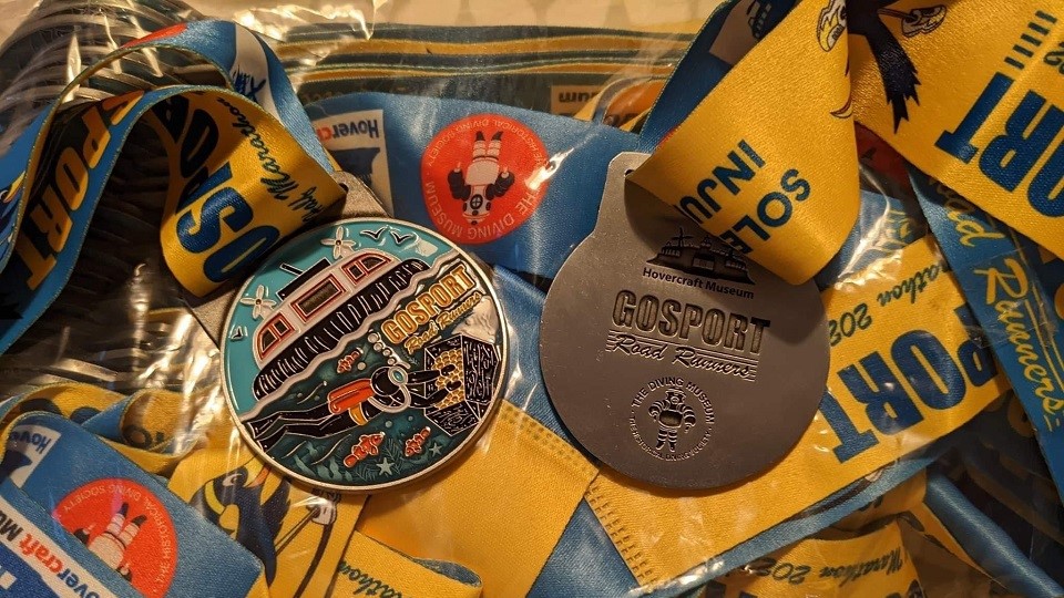 Gosport Half Marathon medals