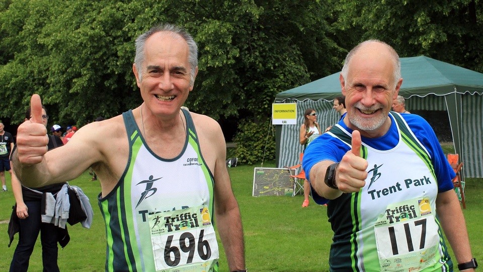 Triffic Trail 10K thumbs up