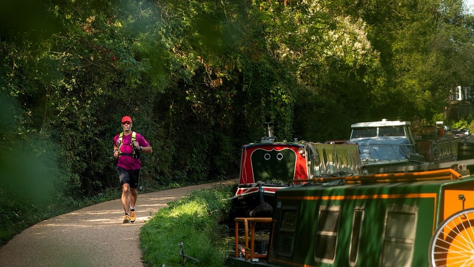 Black Trail Runner Sonny on the canal path