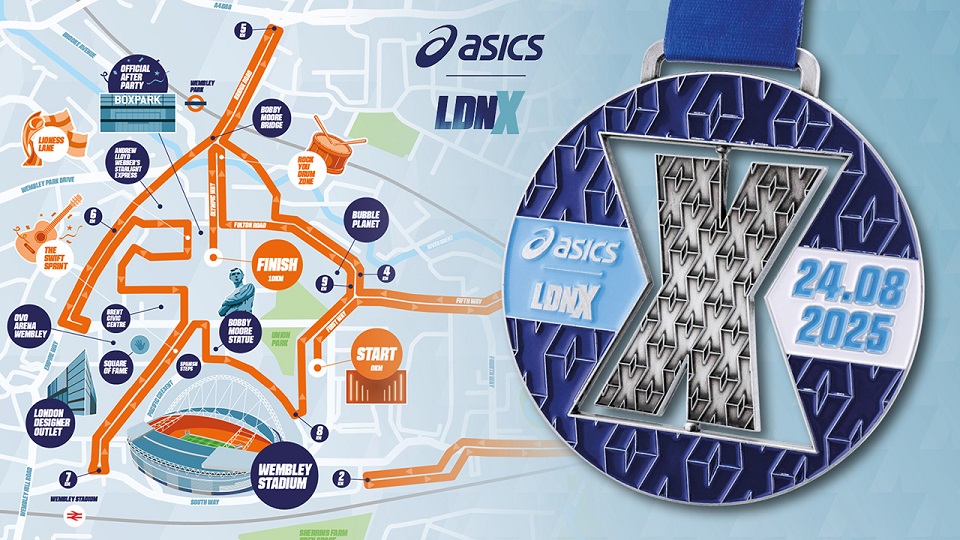 ASICS LDNX 10K route and medal 2025