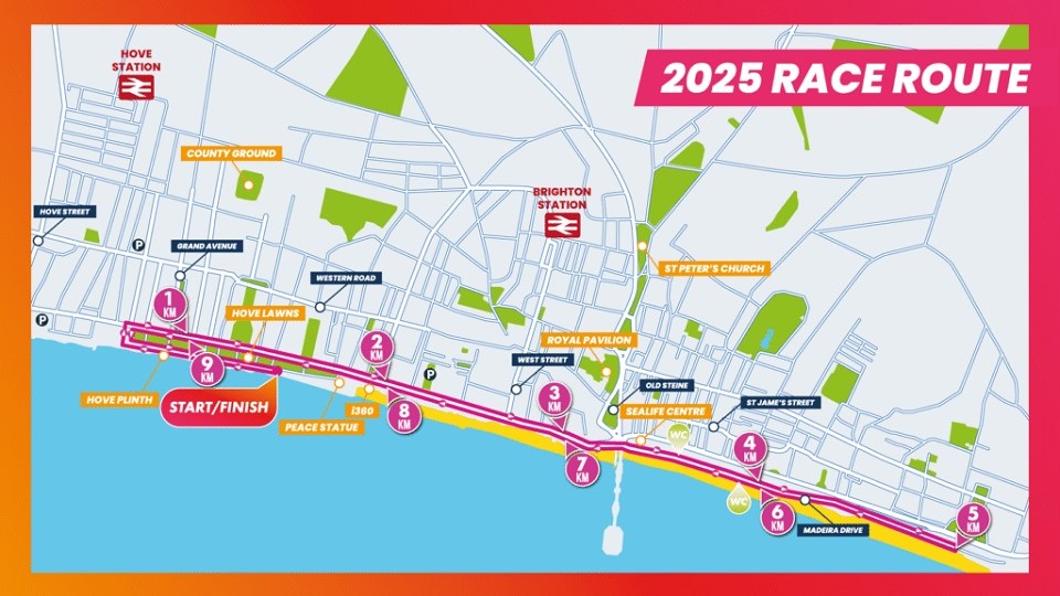 Brighton 10K route 2025