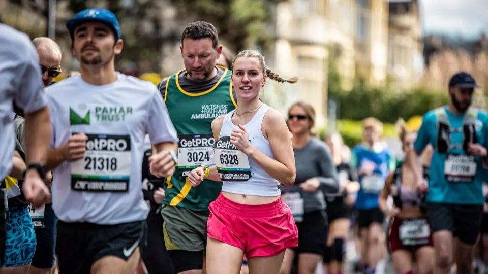 Bath Half 2024 mid-race action