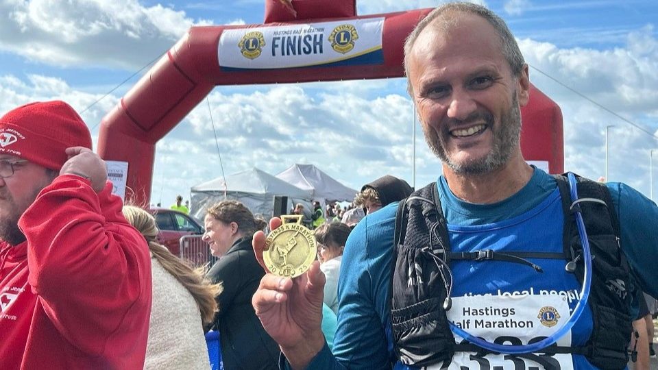 Hastings Half Marathon 2025 medal