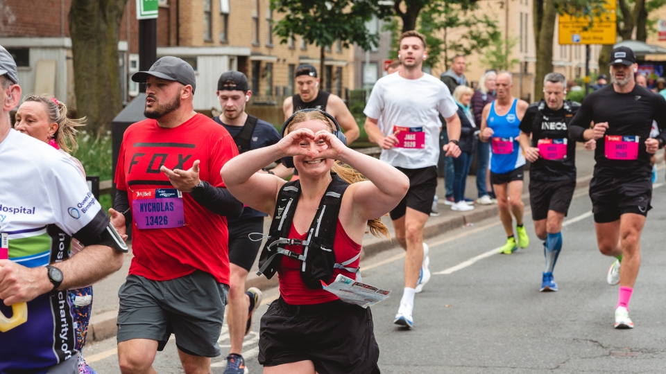 Runners at the AJ Bell Great Birmingham Run in Birmingham city centre