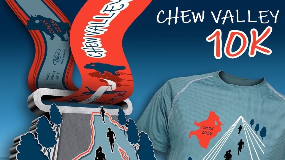 Chew Valley 10K medal and T-shirt 2026