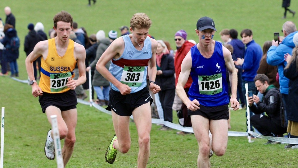 Leaders in the men's Inter-Counties Cross Country 2026