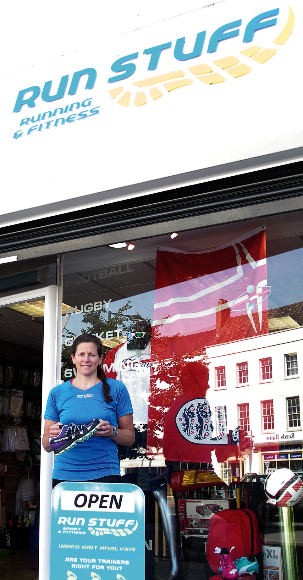 Runstuff's Louise outside the Evesham store