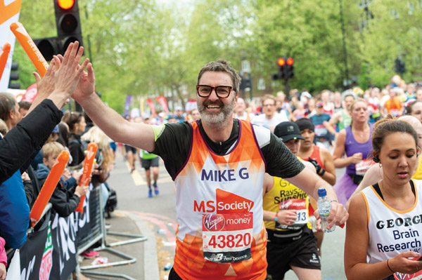 Happy runner in MS vest