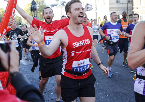 Happy runner Shenton in a Save vest