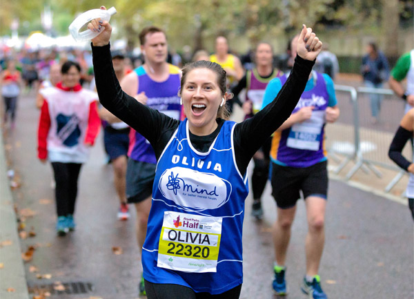 A happy Olivia at Royal Parks Half