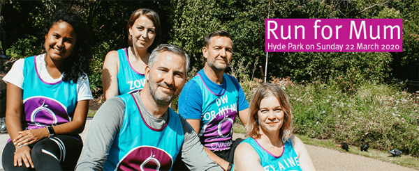 Four smiling Ovarian Cancer supporters