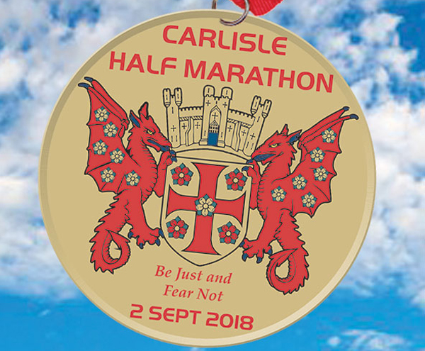 the medal for the new Carlisle Half Marathon